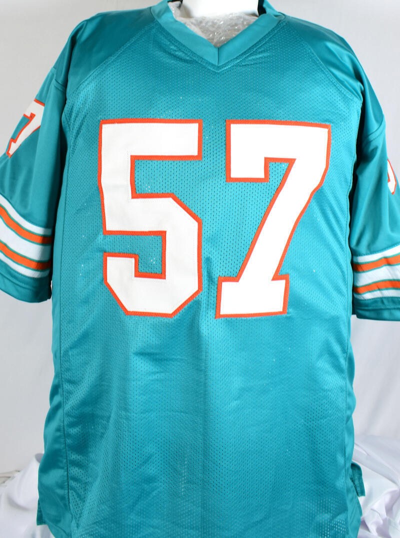 Dwight Stephenson Autographed Miami Dolphins Teal Custom Jersey