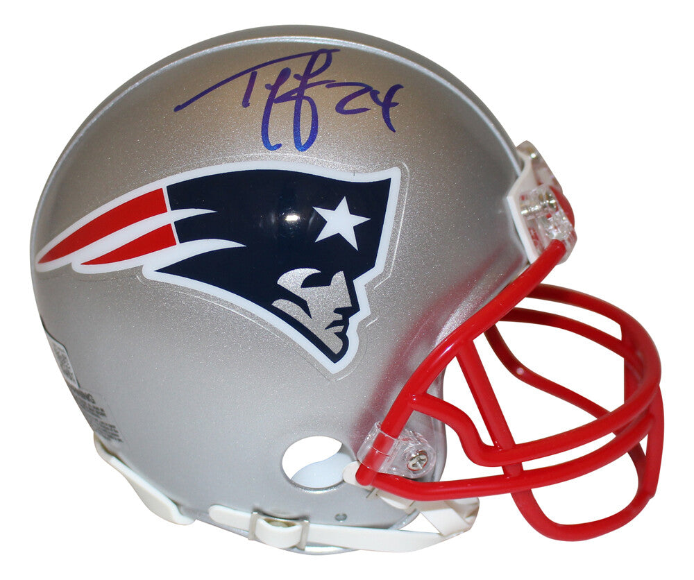 Ty Law Autographed New England Patriots VSR4 Mini Helmet