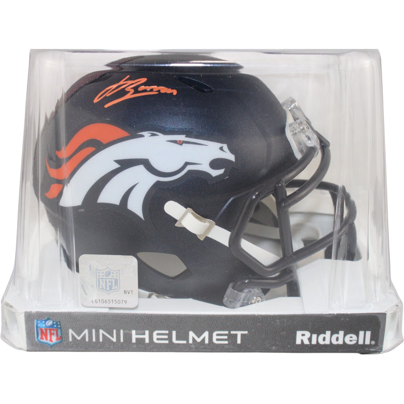 Jahdae Barron Signed Denver Broncos Mini Helmet BAS Witnessed