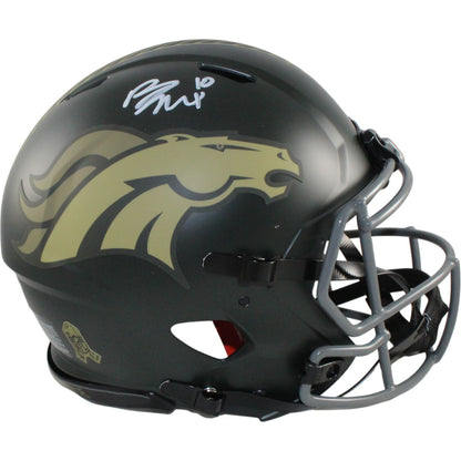 Bo Nix Autographed Denver Broncos 2025 Salute to Service Authentic Helmet