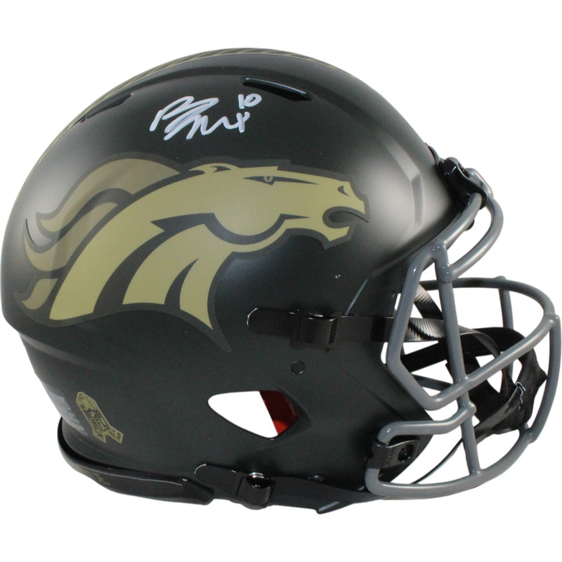 Bo Nix Autographed Denver Broncos 2025 Salute to Service Authentic Helmet