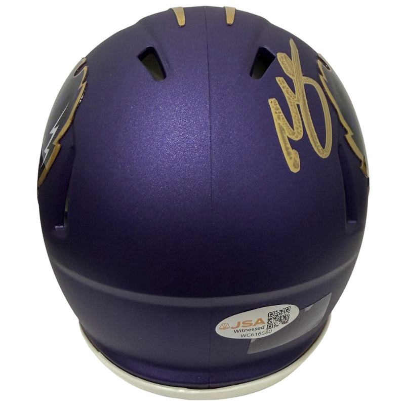 Willis McGahee Signed Baltimore Ravens Alternate Purple Mini Helmet