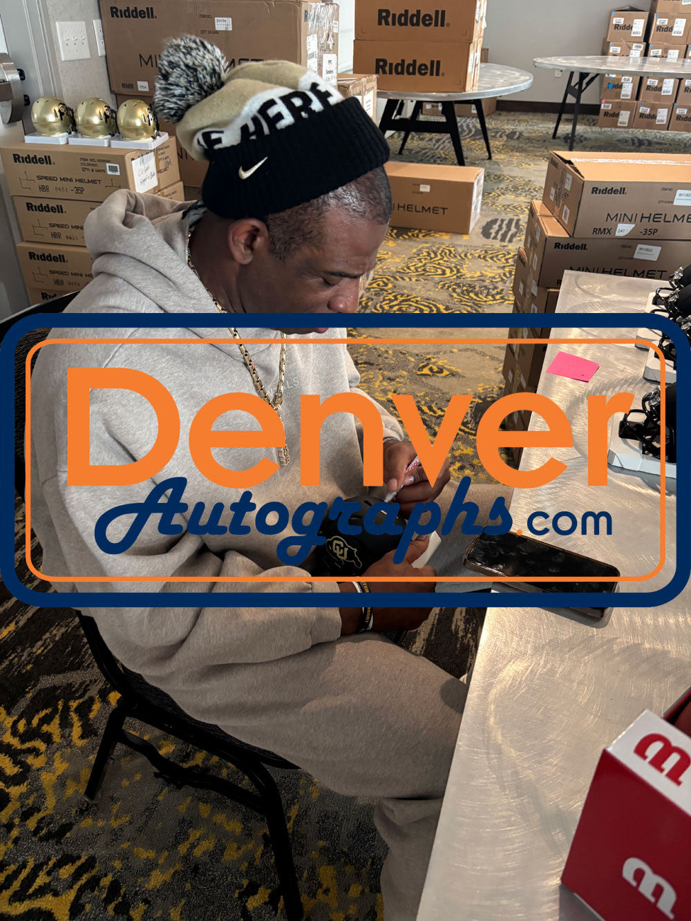 Deion Sanders Signed Colorado Buffaloes Black Speed Mini Helmet Beckett