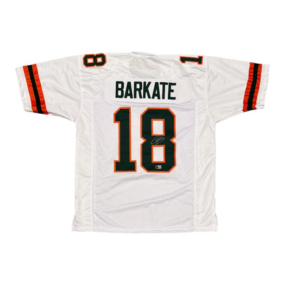 Cooper Barkate Signed Miami Hurricanes White Custom Jersey