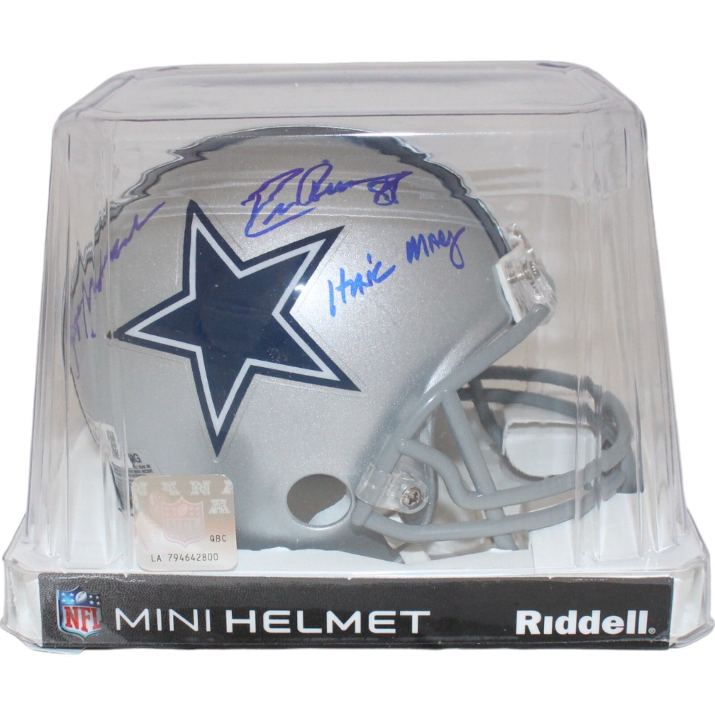 Roger Staubach & Drew Pearson Signed Dallas Cowboys Mini Helmet (Beckett)