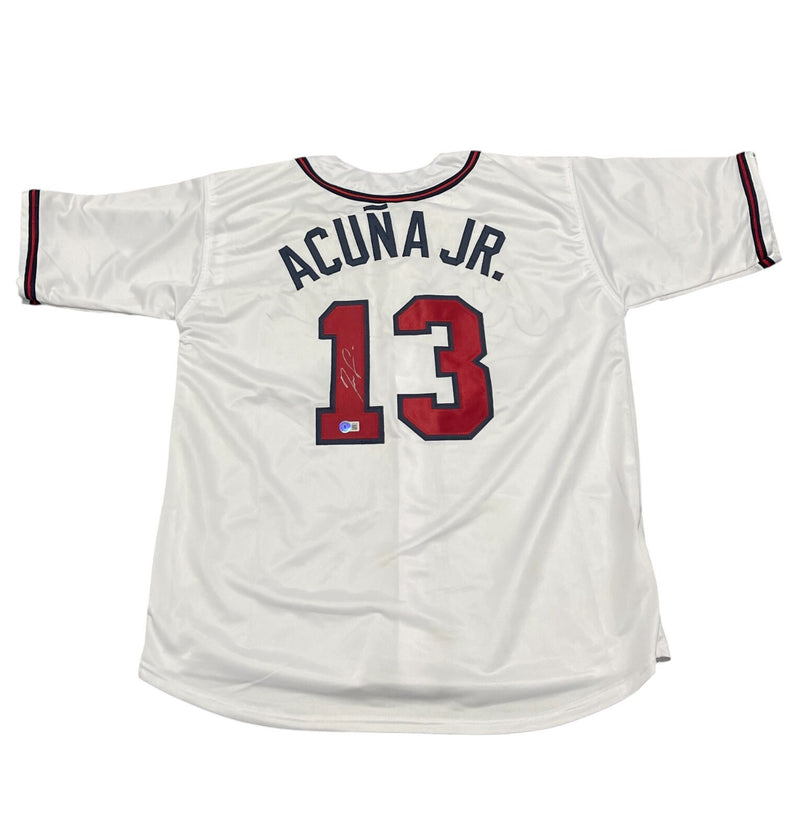 Ronald Acuña Jr. Signed Atlanta Braves Custom Baseball Jersey (BAS)