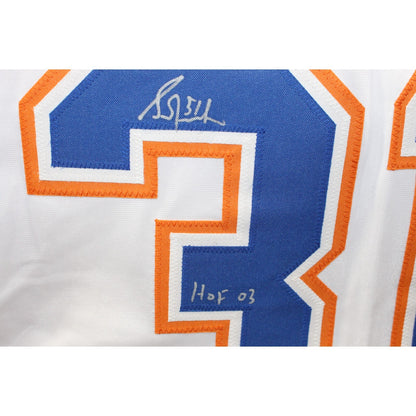 Grant Fuhr Signed Pro Style Jersey with "HOF" Inscription JSA
