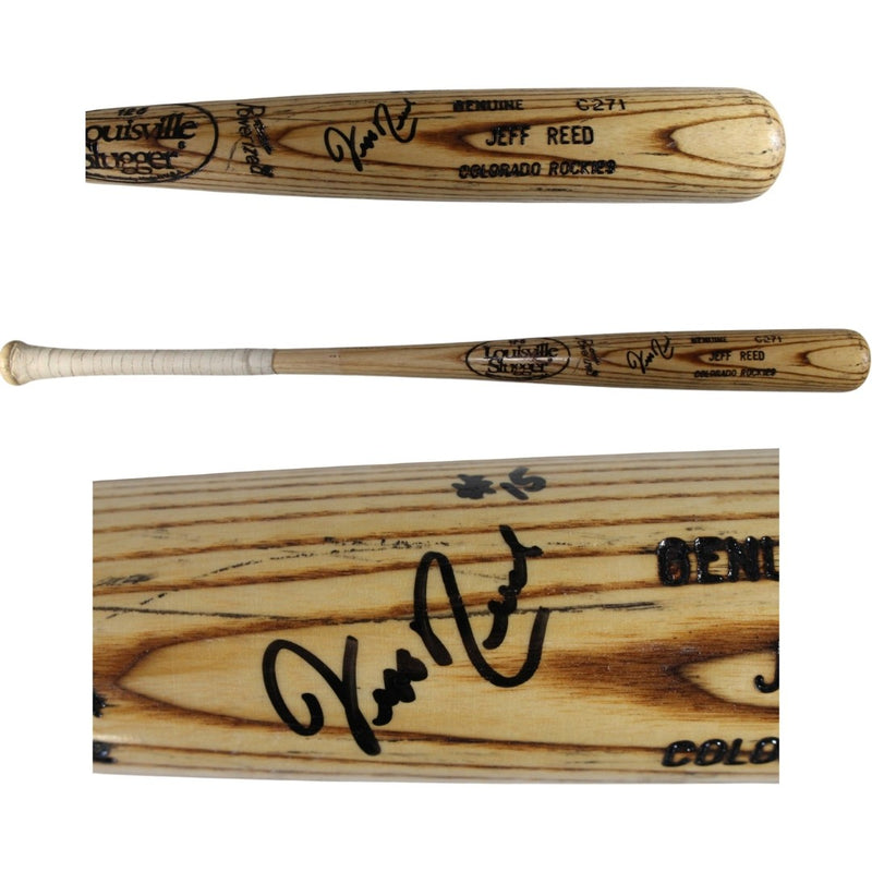 Jeff Reed Autographed Colorado Rockies Game Used Louisville Slugger Bat