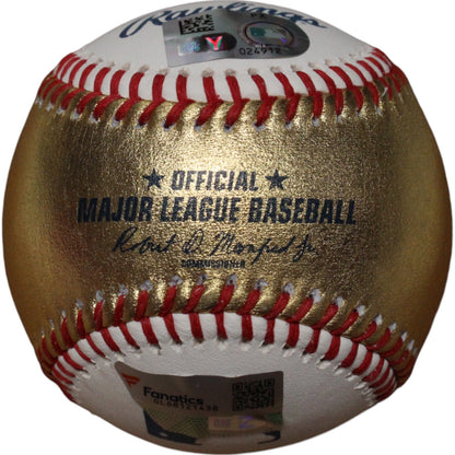 Jasson Dominguez Autographed New York Yankees White & Gold OML Baseball
