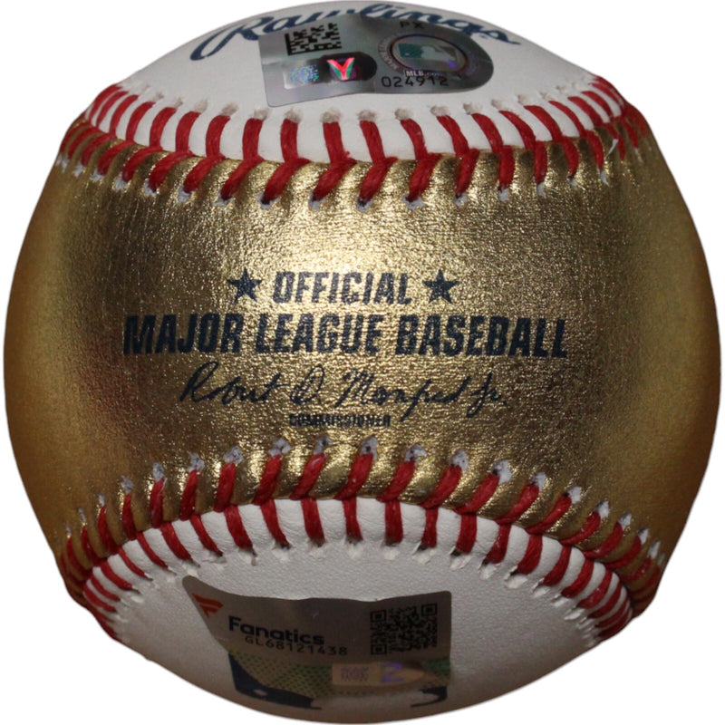 Jasson Dominguez Autographed New York Yankees White & Gold OML Baseball