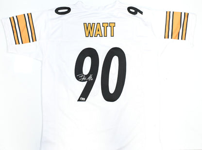 T.J. Watt Autographed Pittsburgh Steelers White Custom Jersey