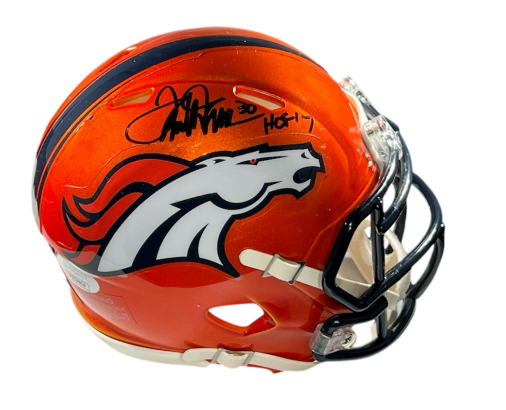 Terrell Davis Signed Denver Broncos Flash Mini Helmet (JSA COA)