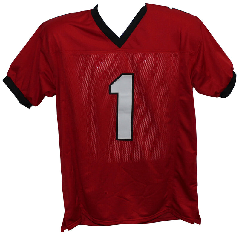 Sony Michel Autographed Georgia Bulldogs Custom Red Jersey (BAS)