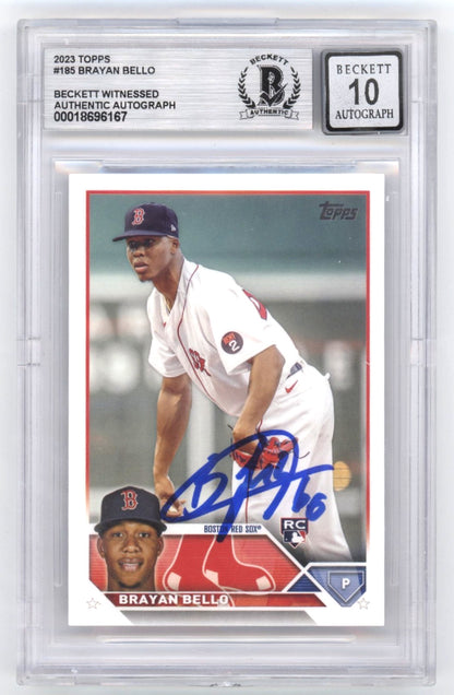 Brayan Bello Signed 2023 Topps #185 Rookie Card BGS 10 Auto
