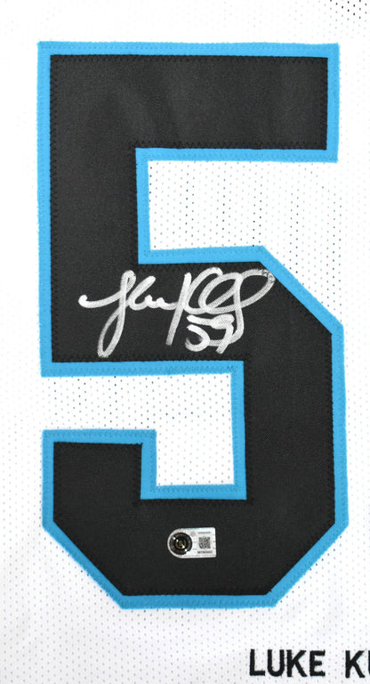 Luke Kuechly Autographed Carolina Panthers Custom White Stat Jersey