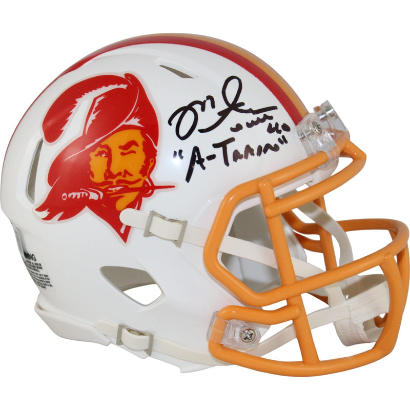 Mike Alstott Signed Tampa Bay Buccaneers Throwback Mini Helmet "A-Train"