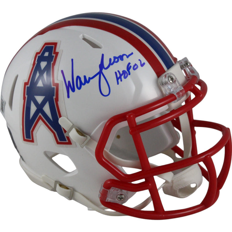 Warren Moon Signed Houston Oilers Throwback Mini Helmet HOF