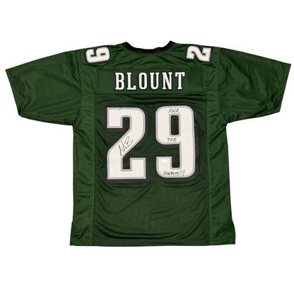 LeGarrette Blount Signed Philadelphia Eagles Custom Jersey ("F**K The Cowboys")