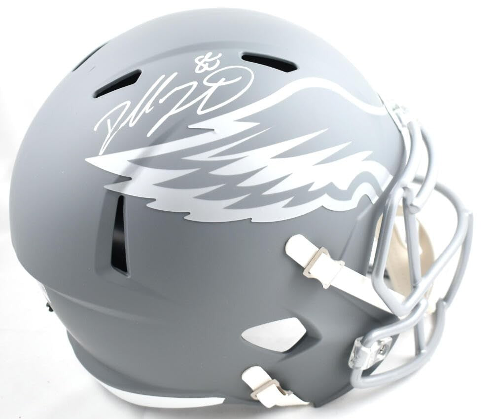 Dallas Goedert Signed Philadelphia Eagles Slate Full Size Helmet