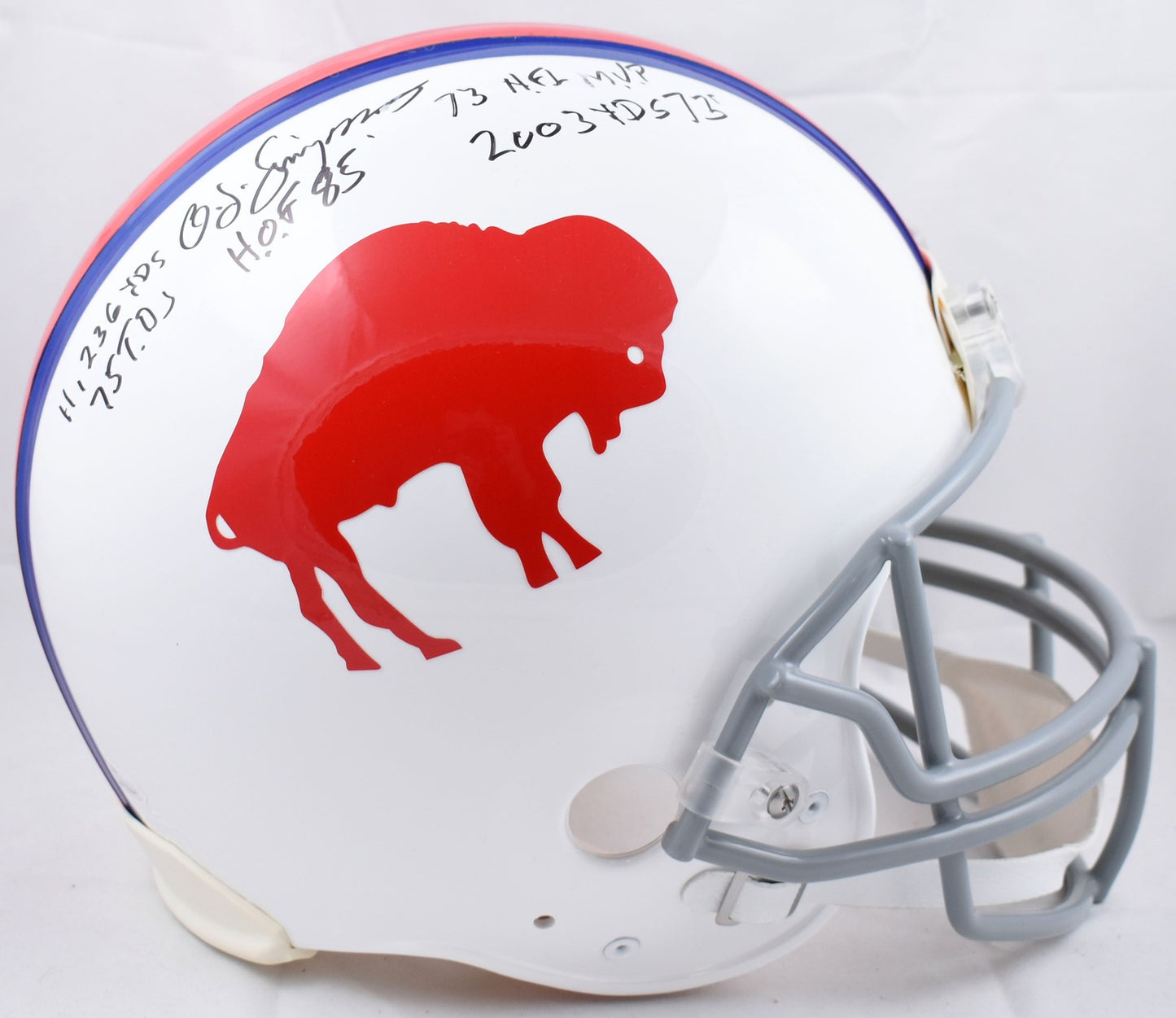 O.J. Simpson Signed Buffalo Bills Full Size Authentic Helmet (5 Inscriptions)