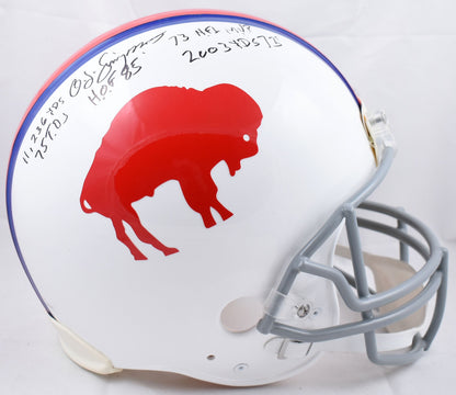 O.J. Simpson Signed Buffalo Bills Full Size Authentic Helmet (5 Inscriptions)