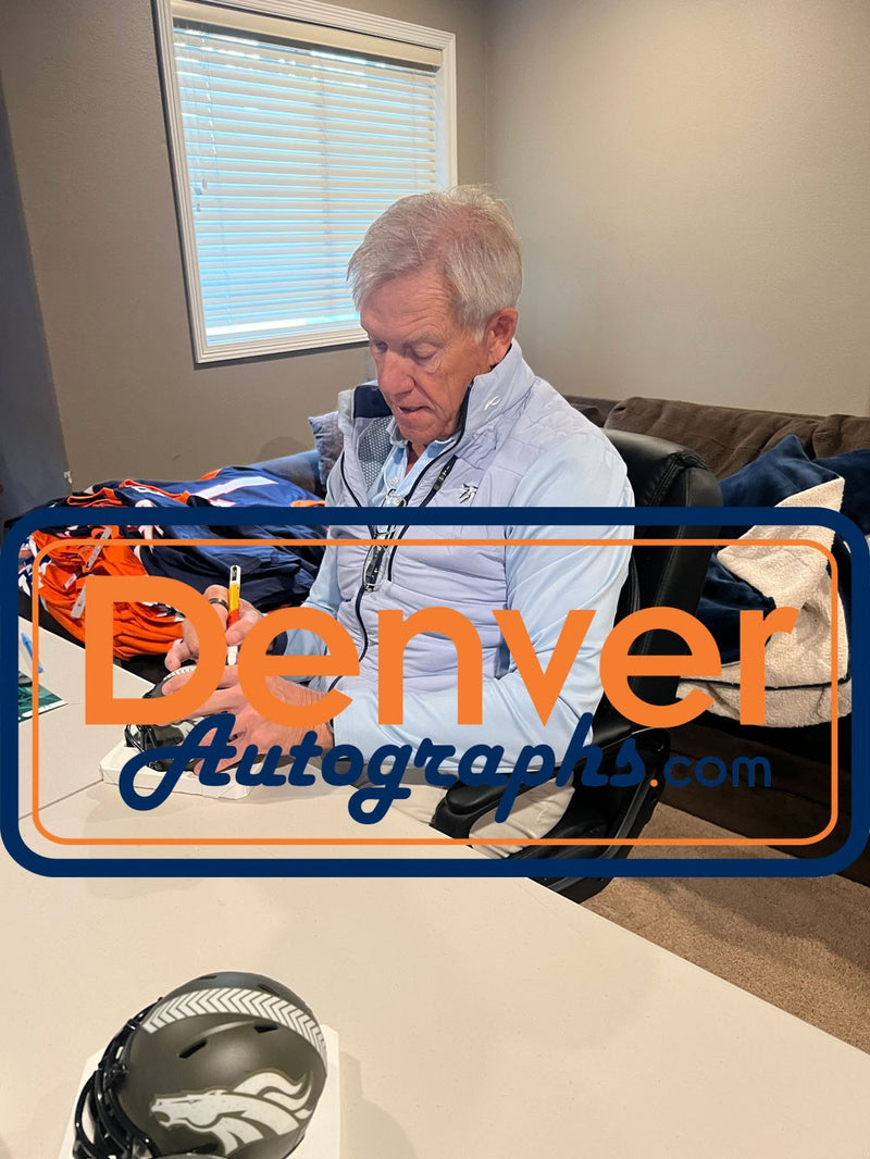 John Elway Signed Denver Broncos 2022 Salute to Service Mini Helmet