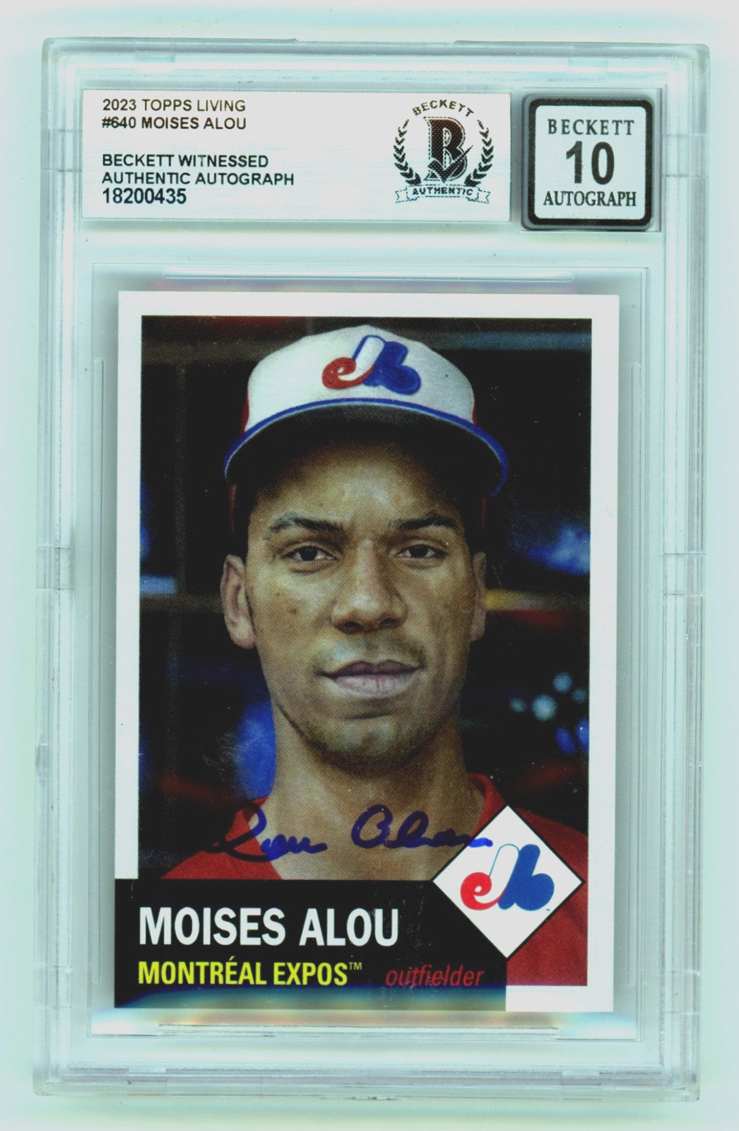 Moises Alou Autographed 2023 Topps Living Baseball Card - BGS 10 Auto