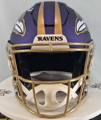 Trey Hendrickson Signed Baltimore Ravens Purple Alternate SpeedFlex Helmet