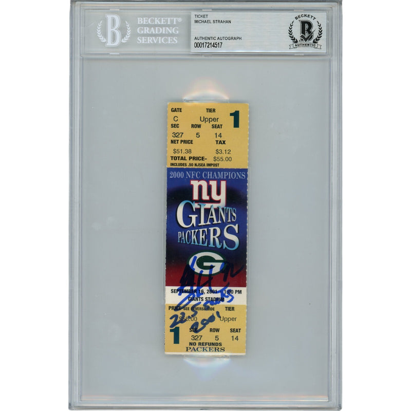 Michael Strahan Autographed New York Giants Ticket Stub "22.5 Sacks" Inscription