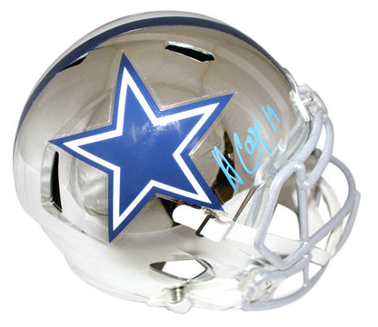 Amari Cooper Signed Dallas Cowboys Full Size Chrome Replica Helmet JSA