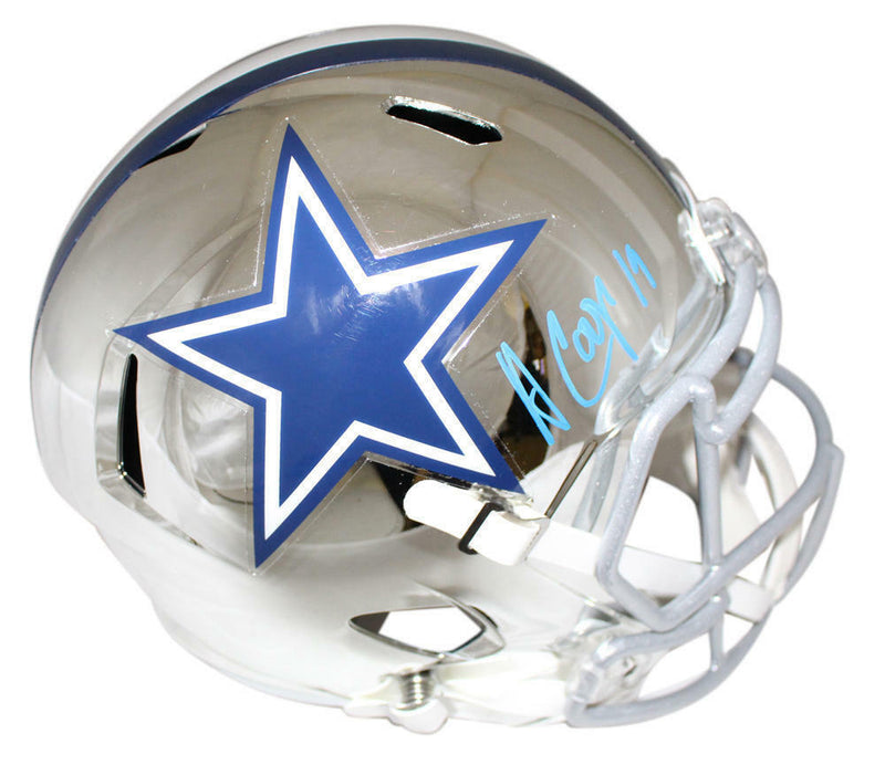 Amari Cooper Signed Dallas Cowboys Full Size Chrome Replica Helmet JSA