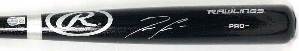 Ronald Acuna Jr. Autographed Black Baseball Bat