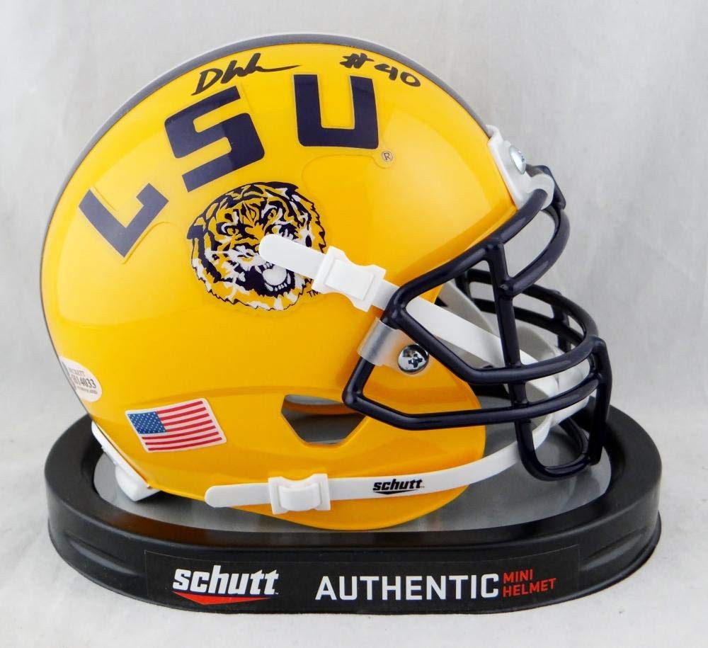 Devin White Autographed LSU Tigers Yellow Schutt Mini Helmet