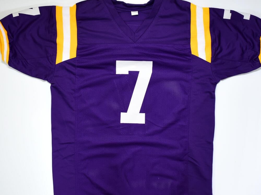 Leonard Fournette Autographed Purple Custom College Jersey