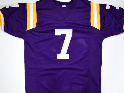 Leonard Fournette Autographed Purple Custom College Jersey