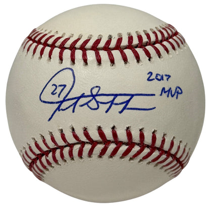 Giancarlo Stanton Autographed ROMLB Baseball (2017 MVP Inscription)
