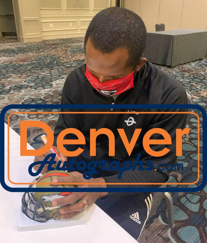 Champ Bailey Denver Broncos Autographed Camo Mini Helmet (BAS)