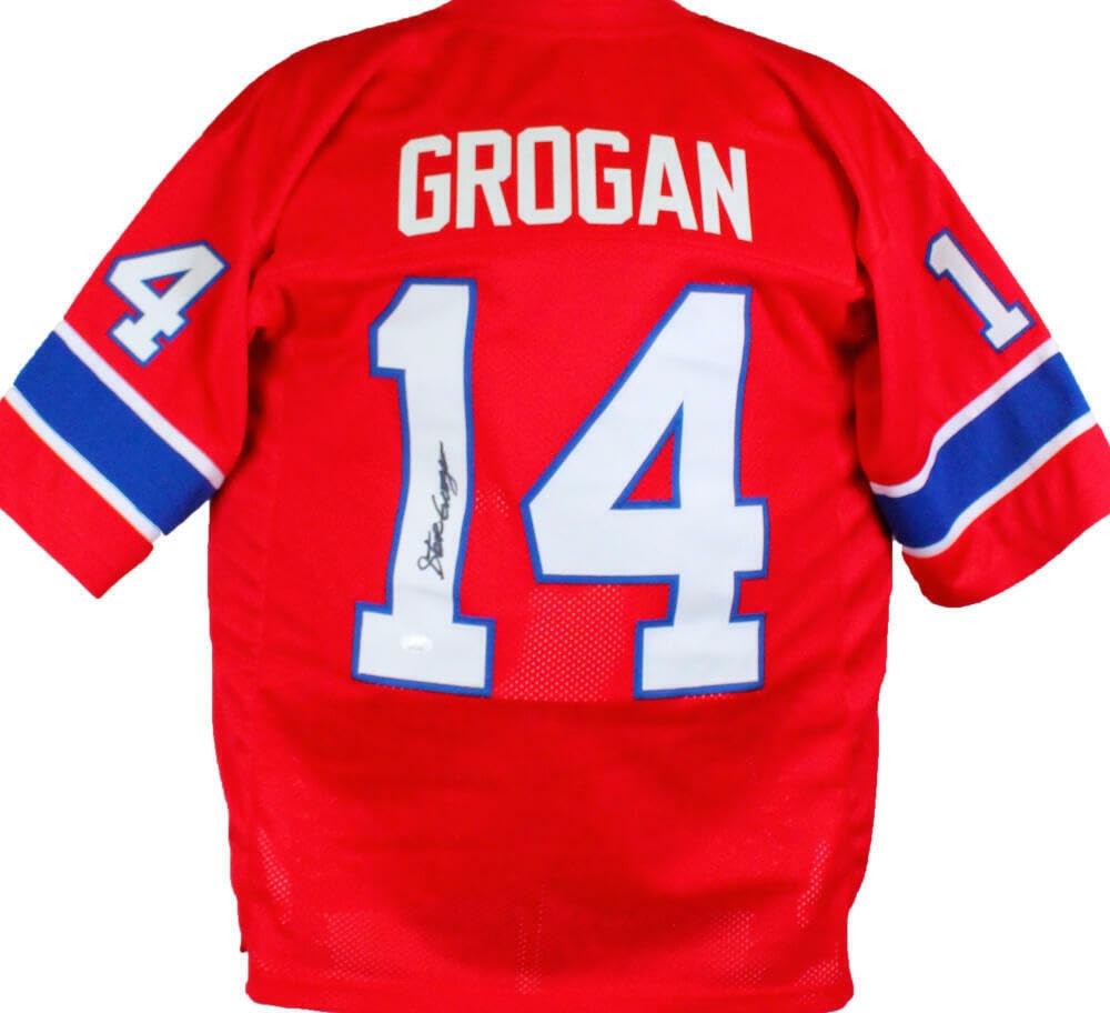 Steve Grogan Autographed New England Red Custom Football Jersey