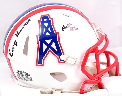 Kenny Houston Autographed Houston Oilers 1981-96 Throwback Mini Helmet