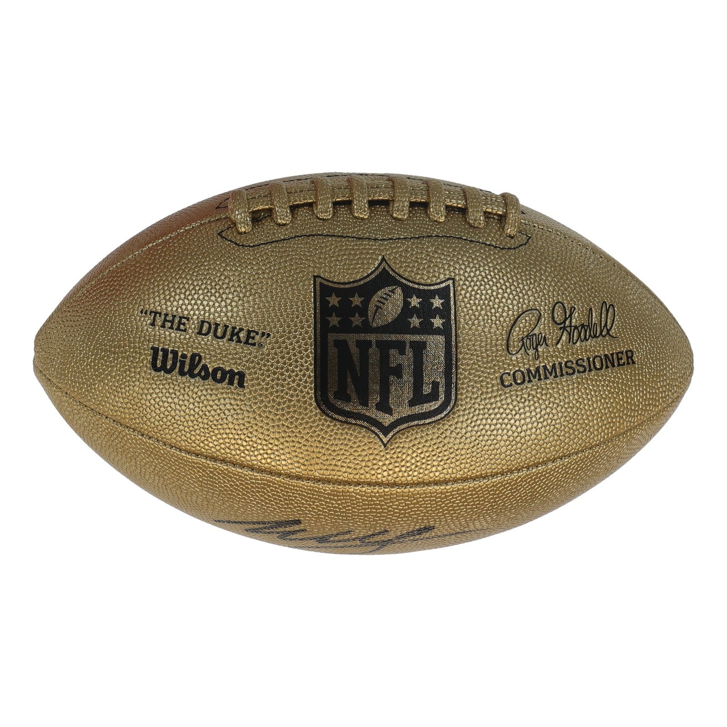 Willis McGahee Autographed Gold Wilson The Duke Replica Football