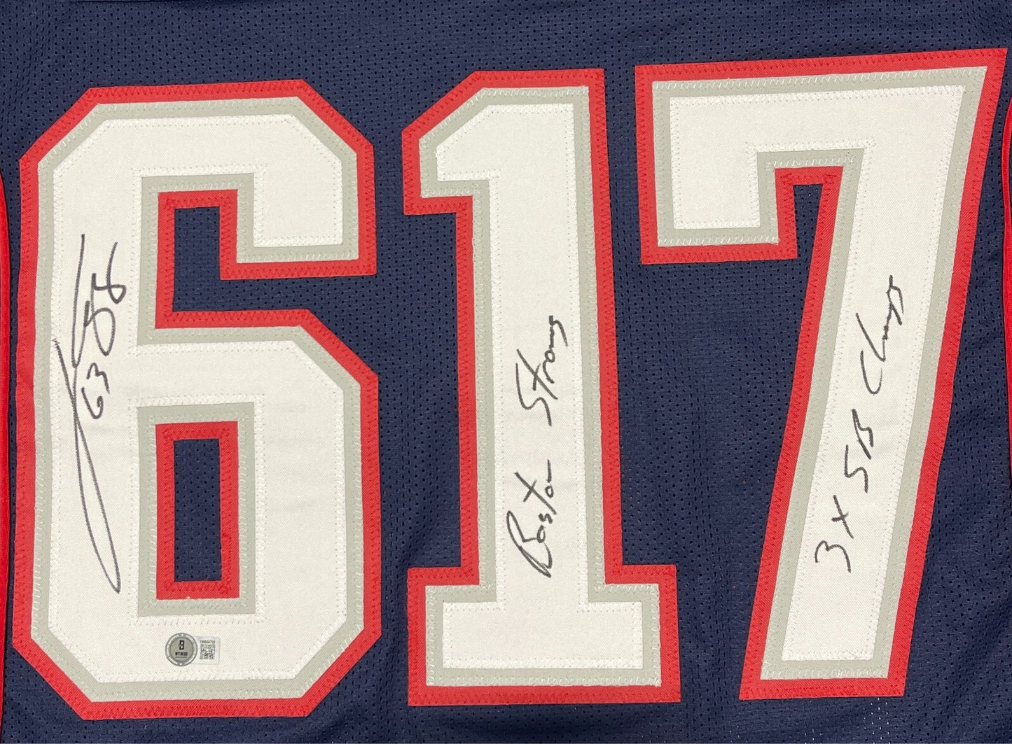 Joe Andruzzi Signed New England Patriots Boston Strong Custom Jersey
