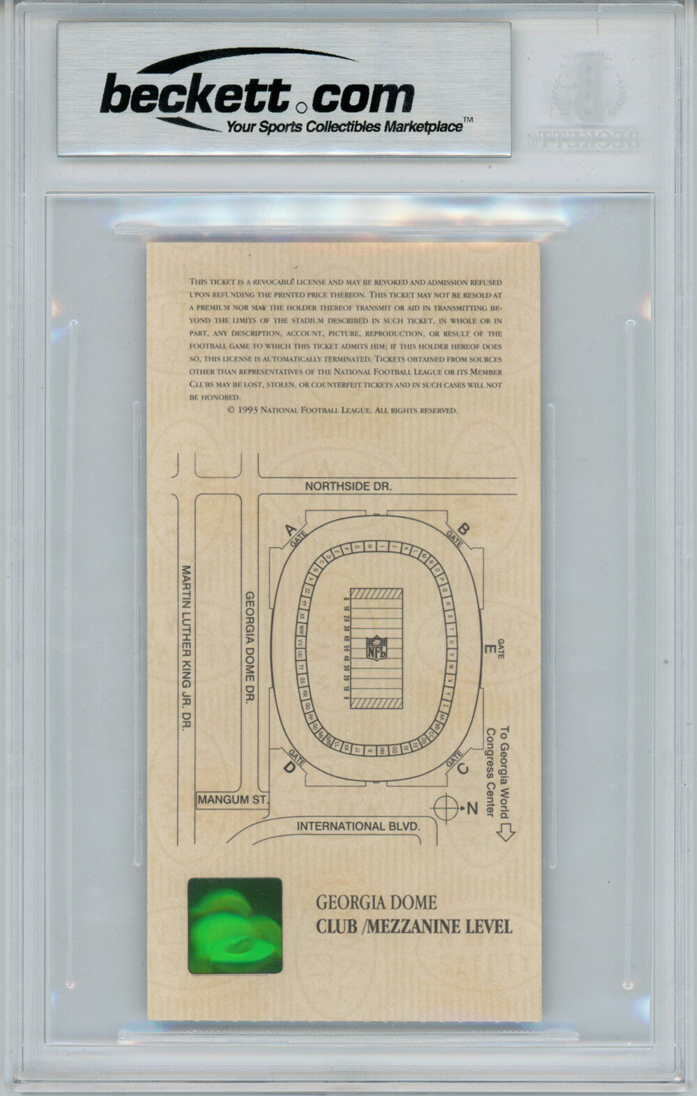 Emmitt Smith Signed Super Bowl XXVIII Ticket Stub Beckett Slabbed SB MVP