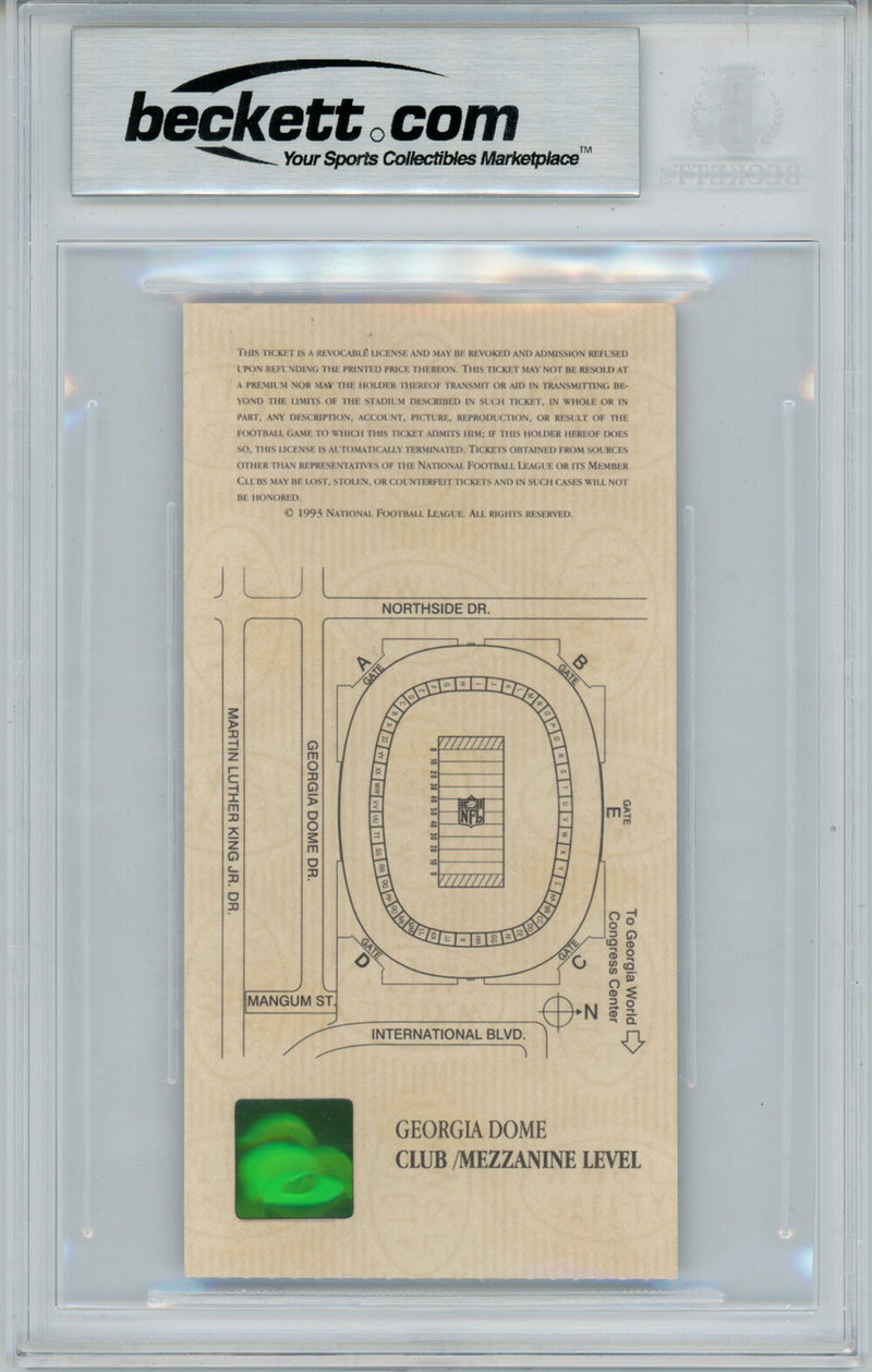Emmitt Smith Signed Super Bowl XXVIII Ticket Stub Beckett Slabbed SB MVP