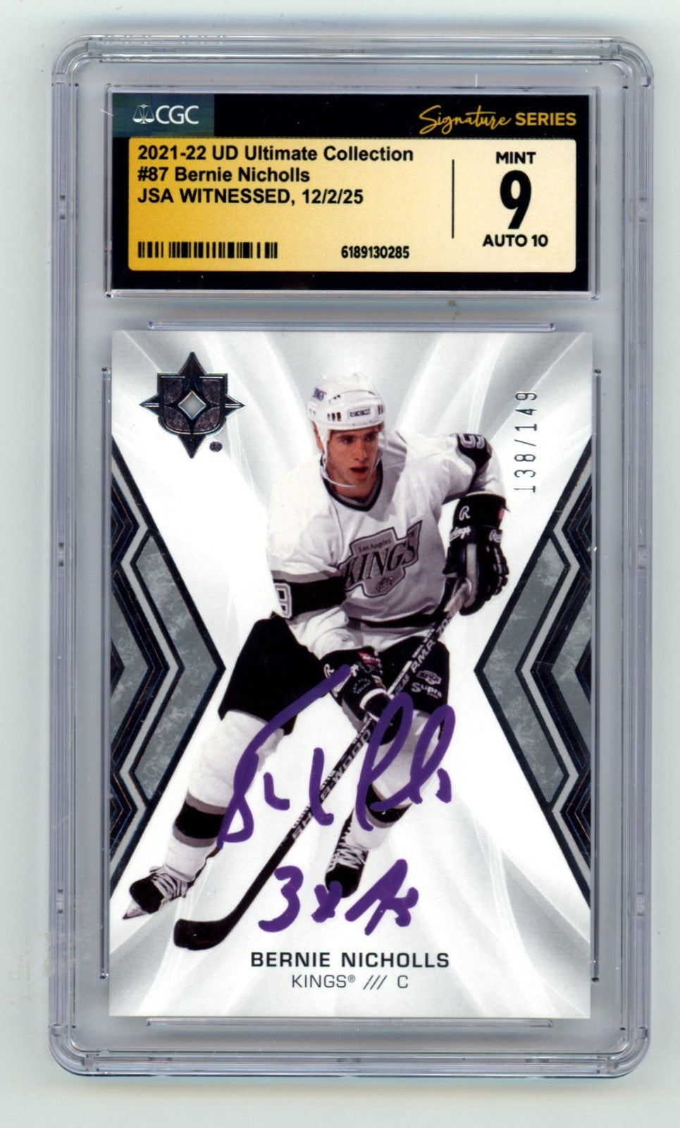 Bernie Nicholls Autographed 2021-22 Upper Deck Ultimate Collection Card /149