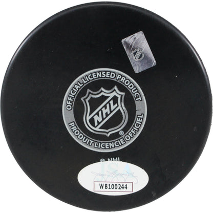 Adam Oates Signed Boston Bruins Logo Puck with HOF Inscription (JSA)