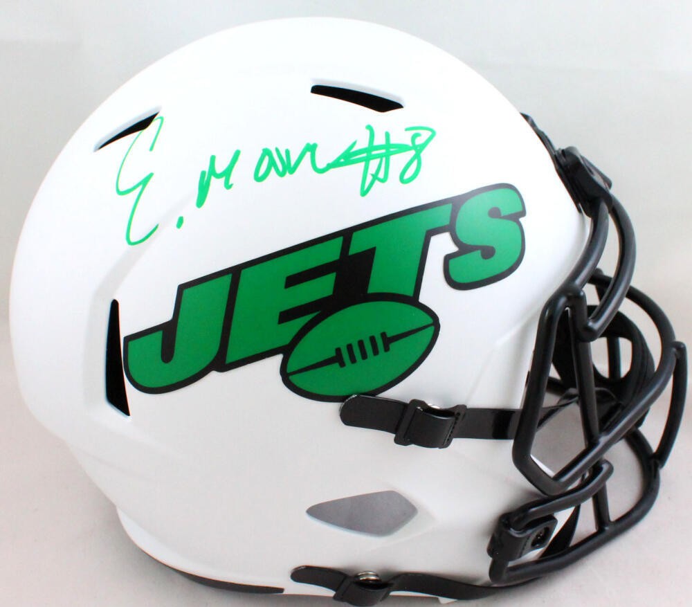 Elijah Moore Signed New York Jets Lunar Speed Full Size Helmet