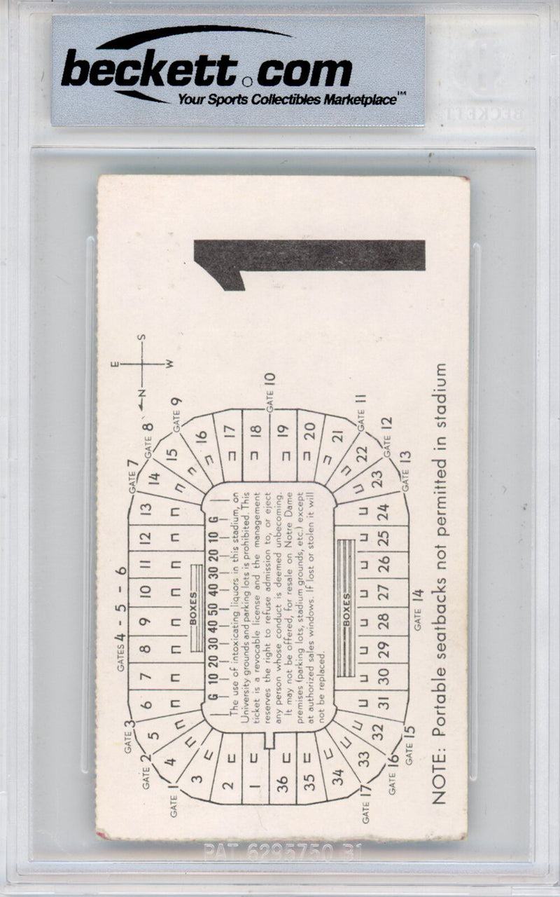 Tony Dorsett Autographed Pitt Panthers Ticket Stub 9/11/76 BAS Slabbed