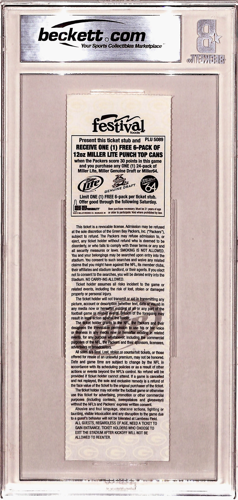 Adrian Peterson Signed Minnesota Vikings Slabbed Ticket Stub BAS