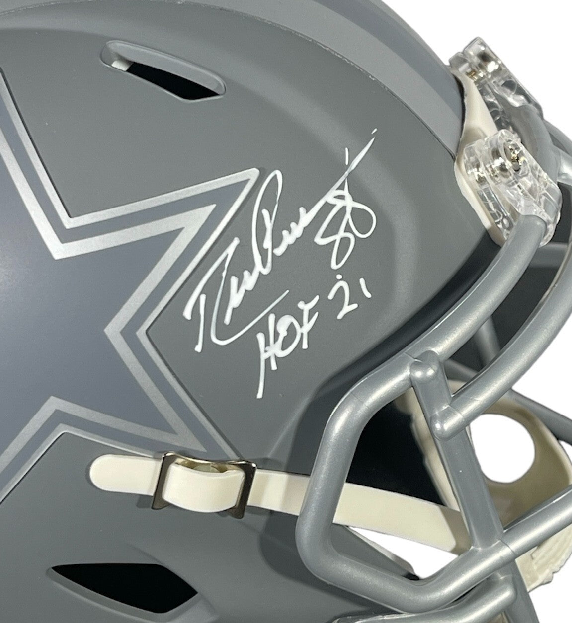 Drew Pearson Signed Dallas Cowboys Slate Mini Helmet HOF 21 Beckett COA