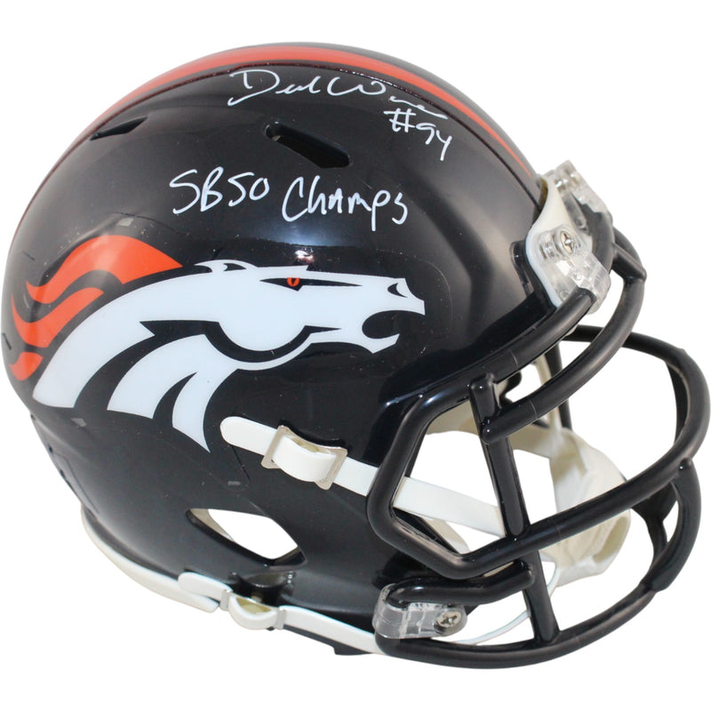 Demarcus Ware Denver Broncos Signed Throwback Mini Helmet (SB 50 Champs)